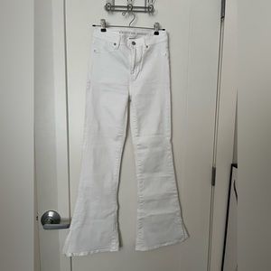 American eagle white flare jeans